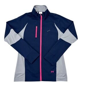 Fisher Island Golf Club Under Armour Jacket Womens Size Medium Blue Gray